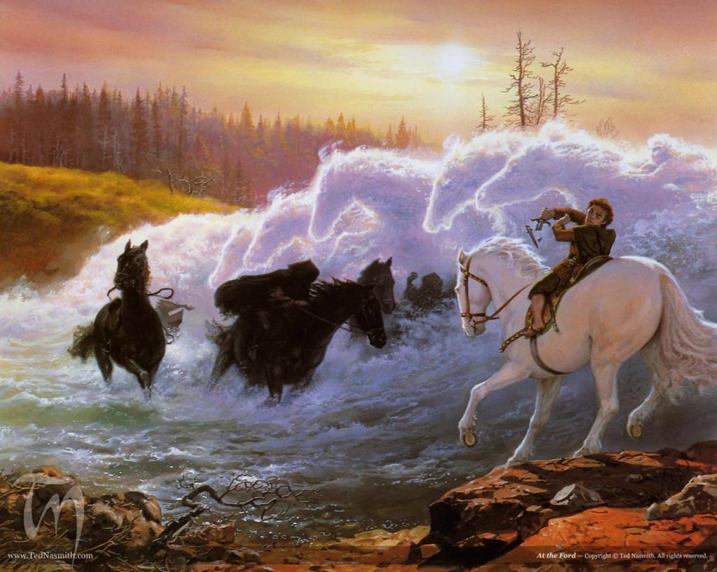 Ilustrações de Ted Nasmith – A Sociedade do Anel TN At The Ford